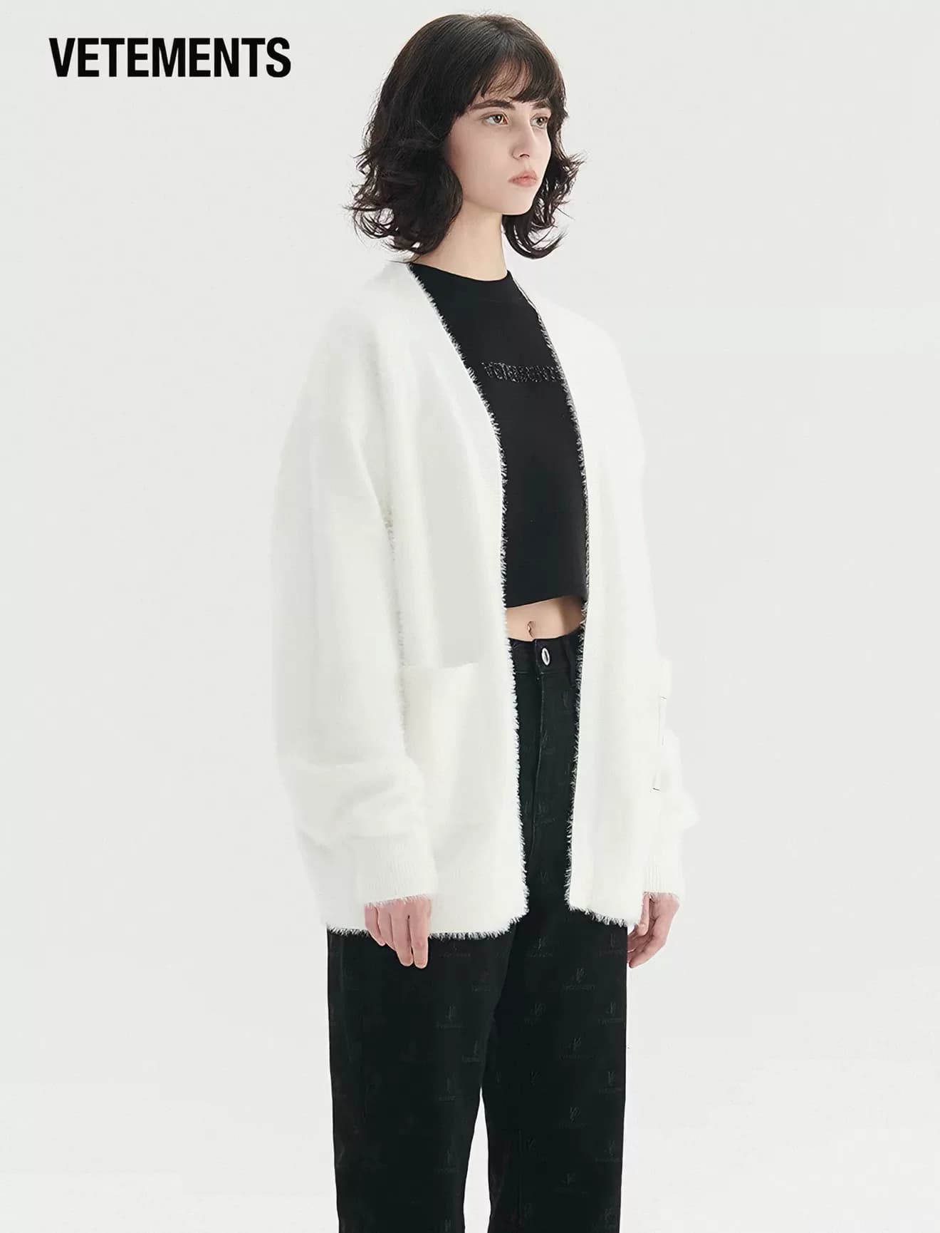 Весеннее женское платье VETEMENTS2025, новое модное платье из рубчатого трикотажа с открытым Y-образным вырезом