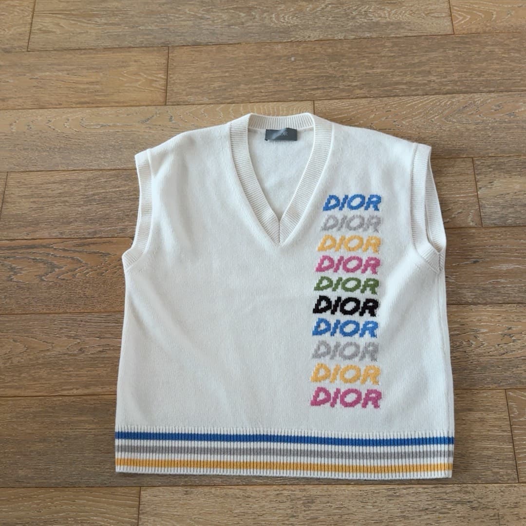 Вязаный жилет с радужным логотипом Dior Dior