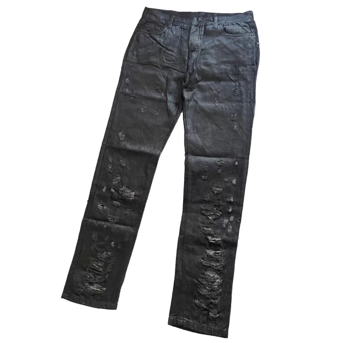 Виниловые брюки Dior homme из воска big destruction