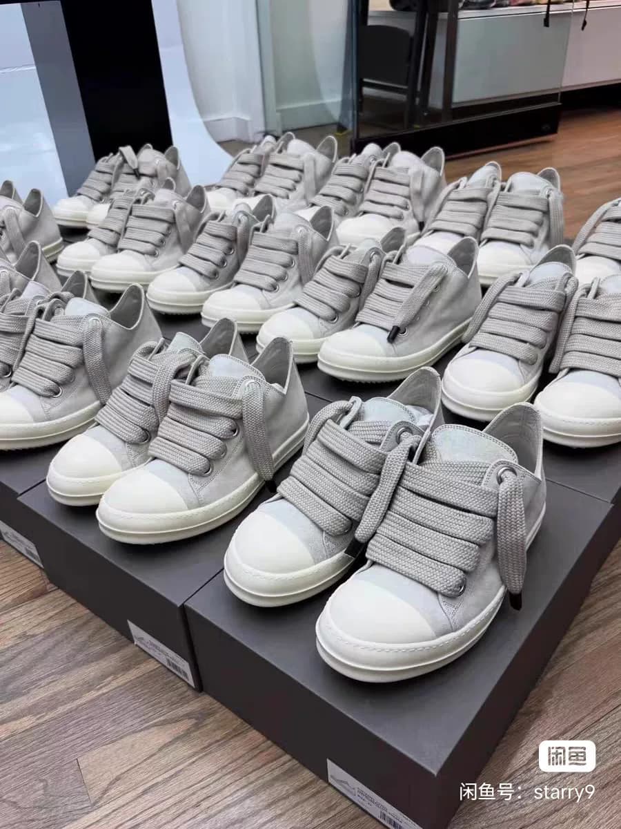 RICK OWENS25ssumbo на толстом шнурке из телячьей кожи, серый, Последняя версия 2