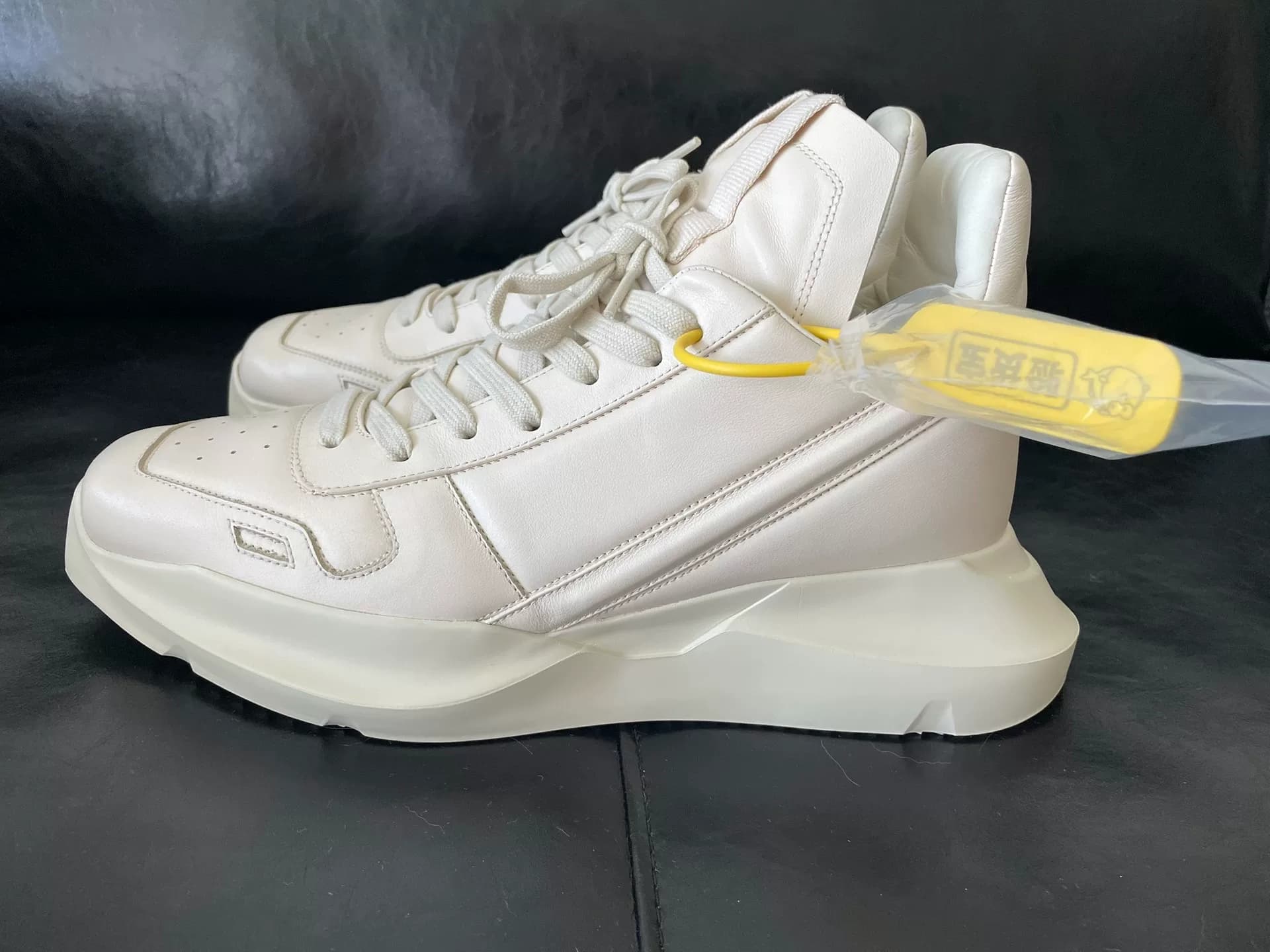 Кроссовки RickOwens ro main line из кожи чисто-белого цвета runner