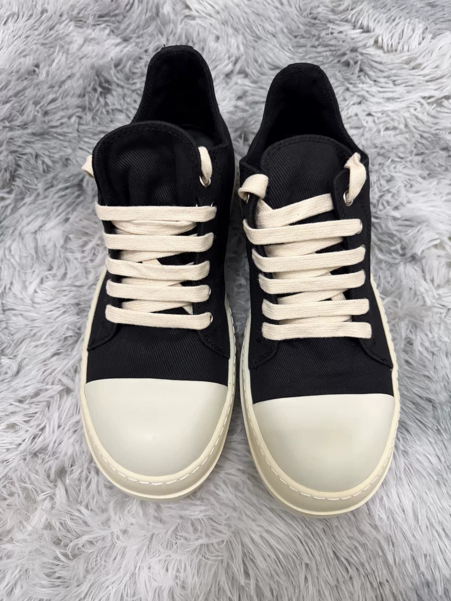 Совершенно новые черно-белые парусиновые туфли Rick Owens с низким берцем, в оригинальной коробке, не ношенные, 3