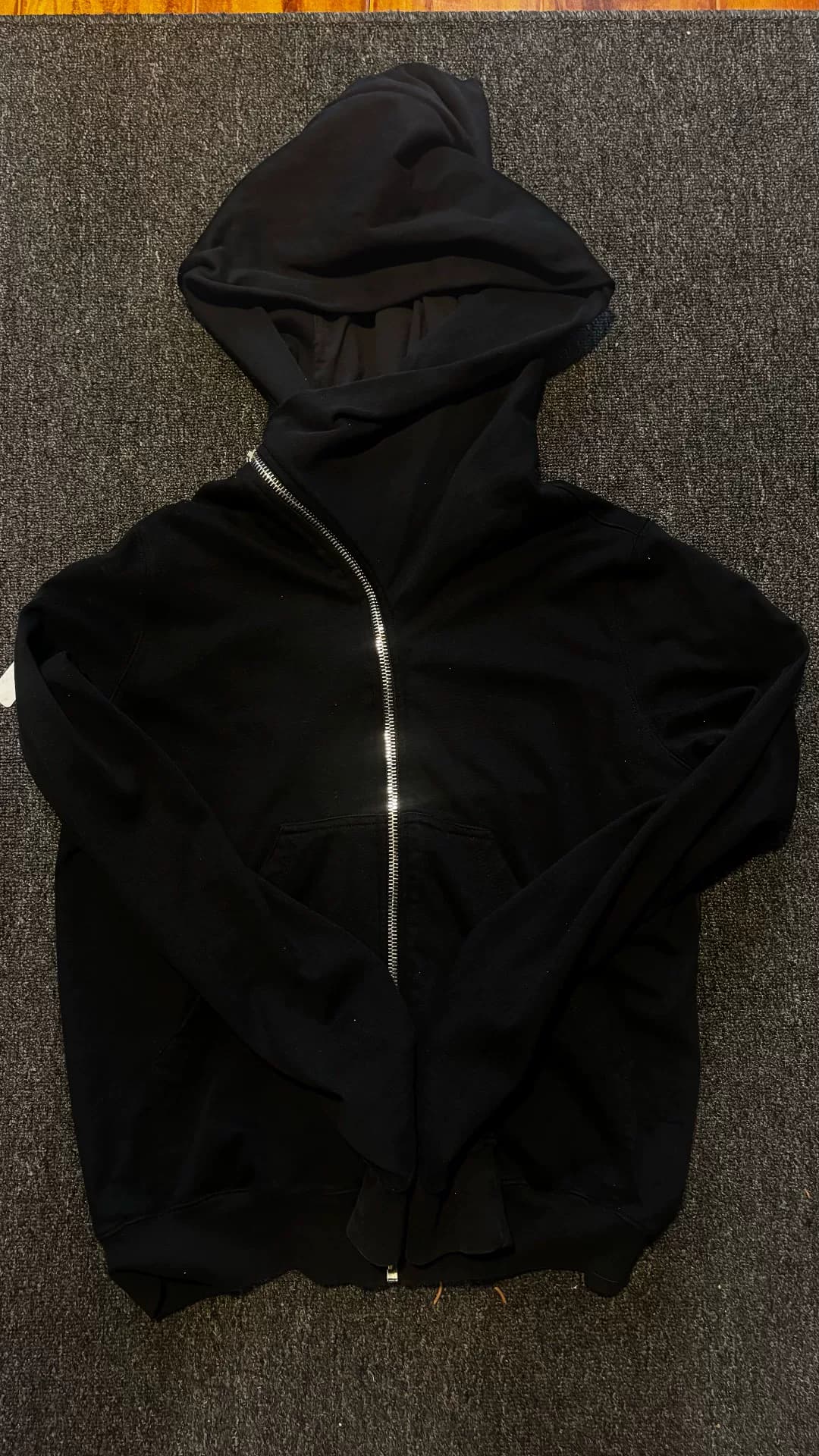 Бесплатная доставка!Свитер с диагональной молнией Rick Owens Wizard hat, черный, размер M, Цветной
