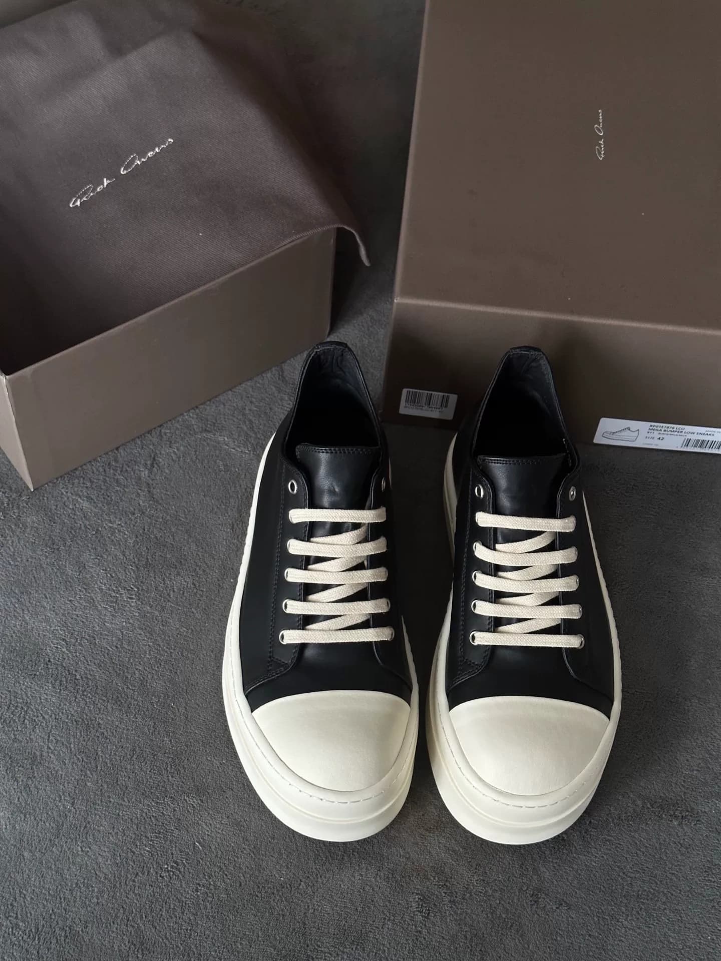 Кроссовки Rick Owens с глубоким вырезом на толстой подошве