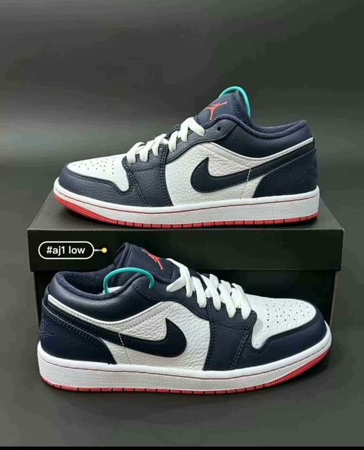 Совершенно новые кроссовки Nike aj1 с низким берцем темно-синего цвета, мужская обувь, баскетбольная обувь для студенток