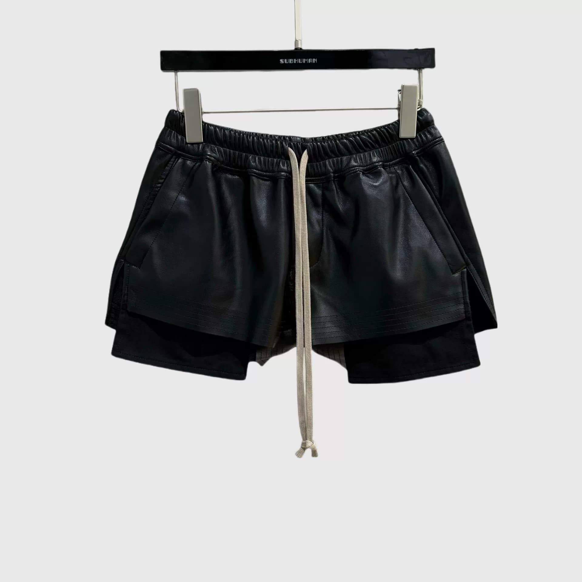 Женская ультракороткая модель Rick Owens из искусственной кожи высокого качества, эластичный пояс на завязках, открытые карманы
