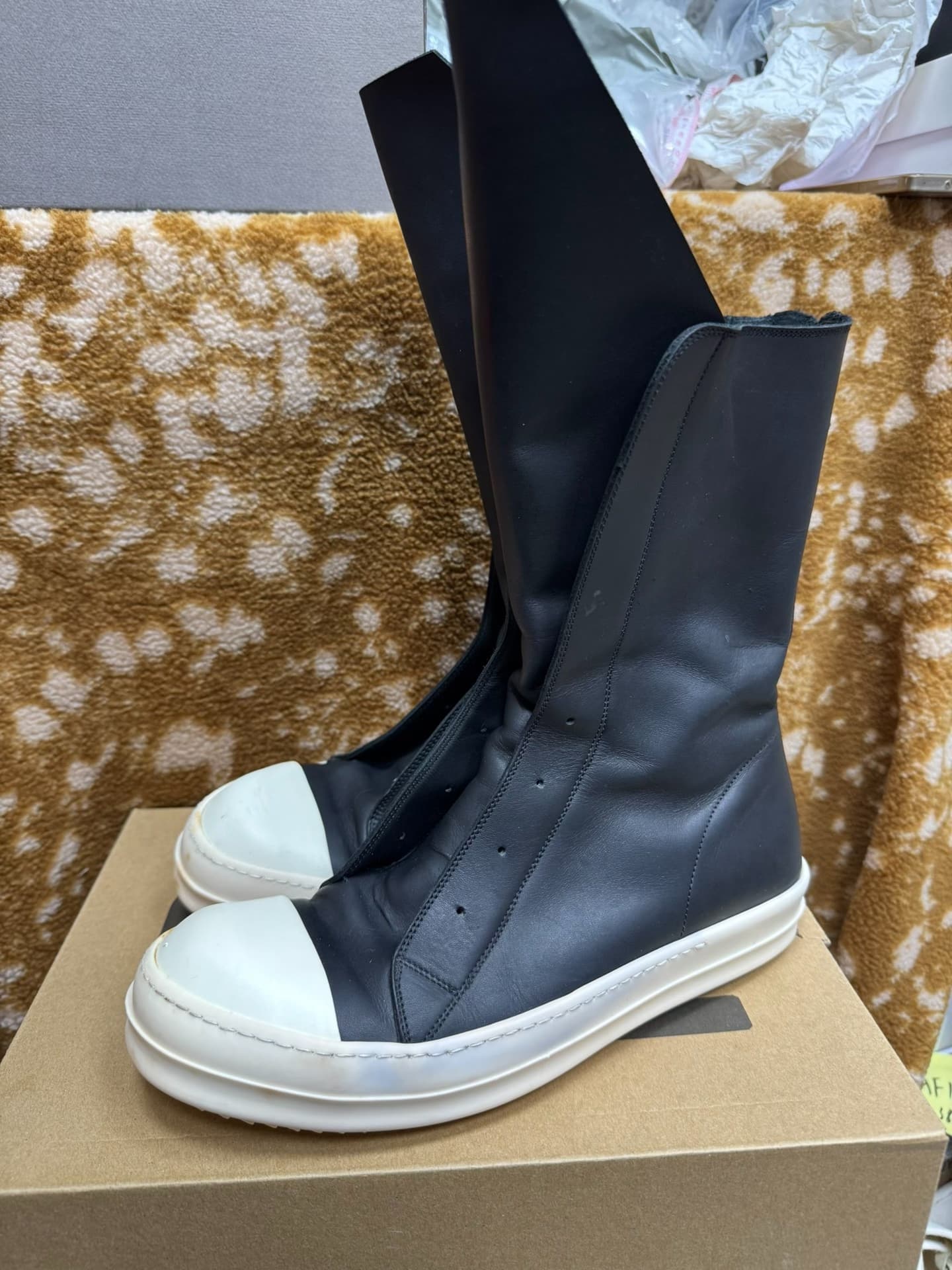 ботинки rickowens ro main line с длинным язычком из черной кожи большого размера converse long tongue