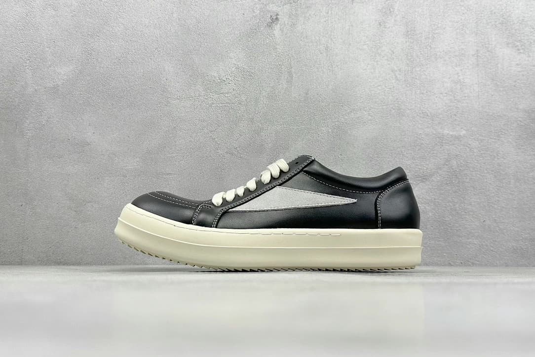 Удобные простые черные кроссовки с низким берцем из телячьей кожи RICK OWENS/RO