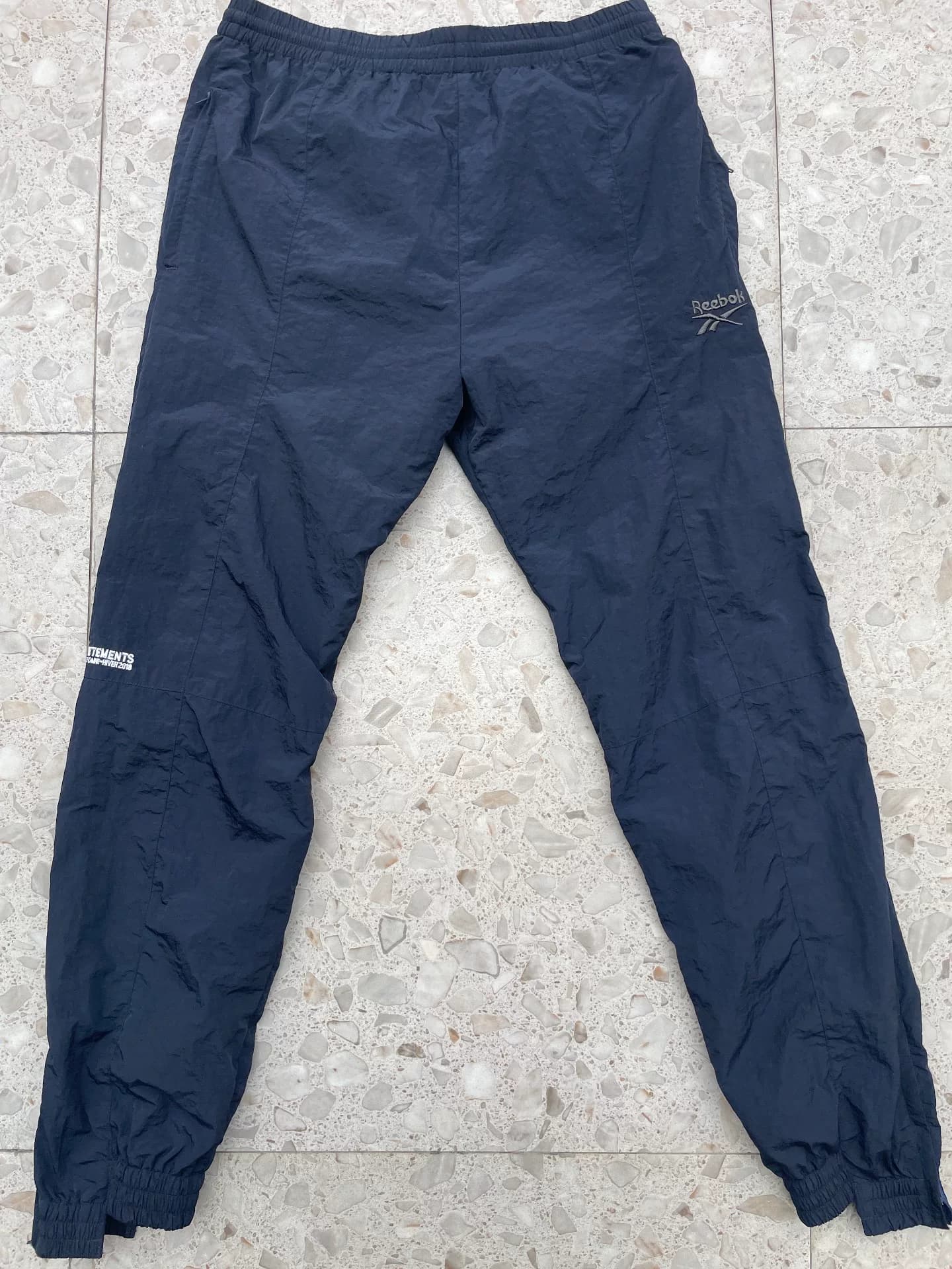 Спортивные брюки Vetements x Reebok от совместного бренда, темно-синий, XL