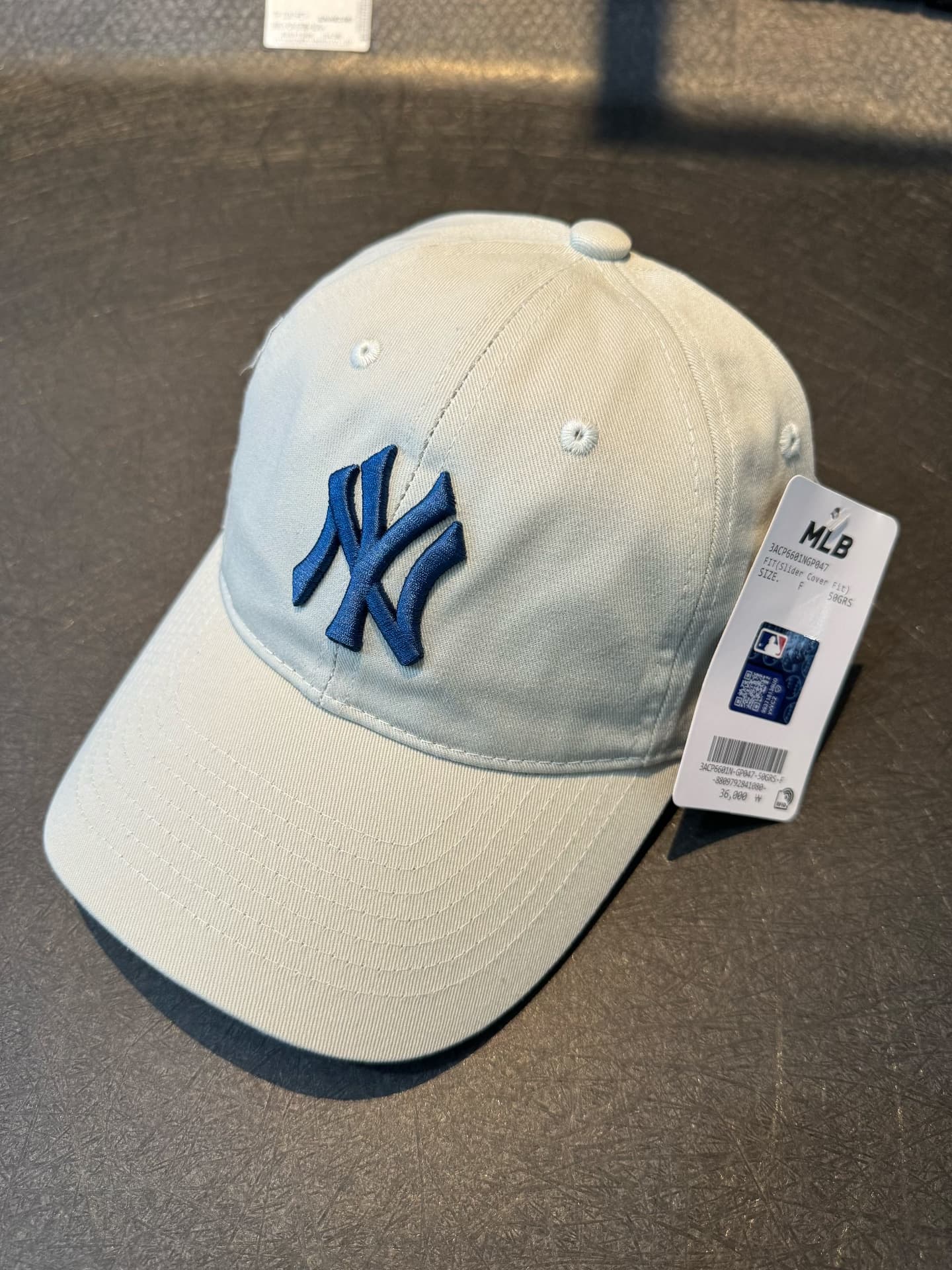 Бейсболка MLB CP66 серо-синяя big ny cap для мужчин и женщин