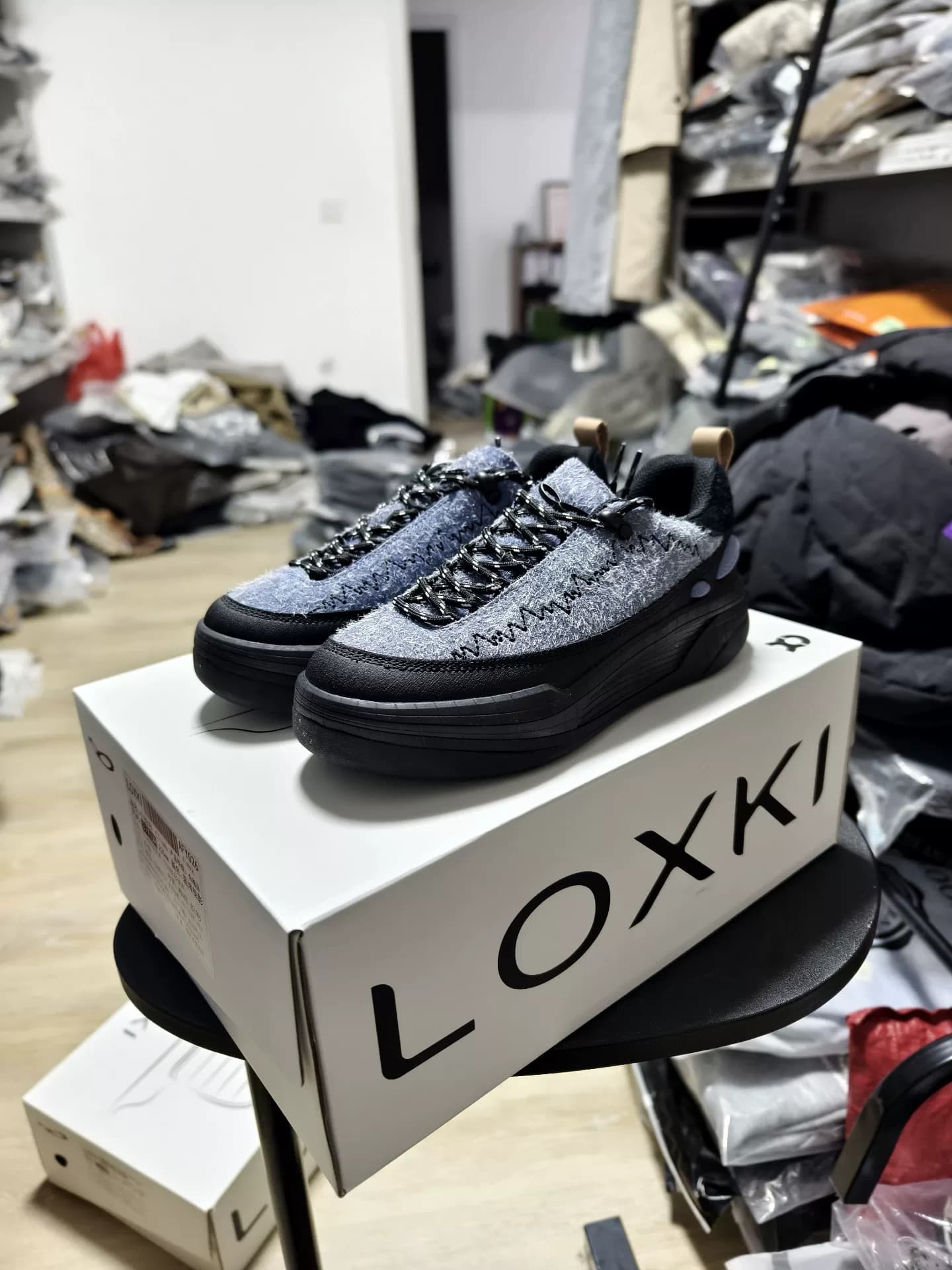 Полностью новый ZX93 Loxski женские маленькие круглые туфли Синий морской отблеск
