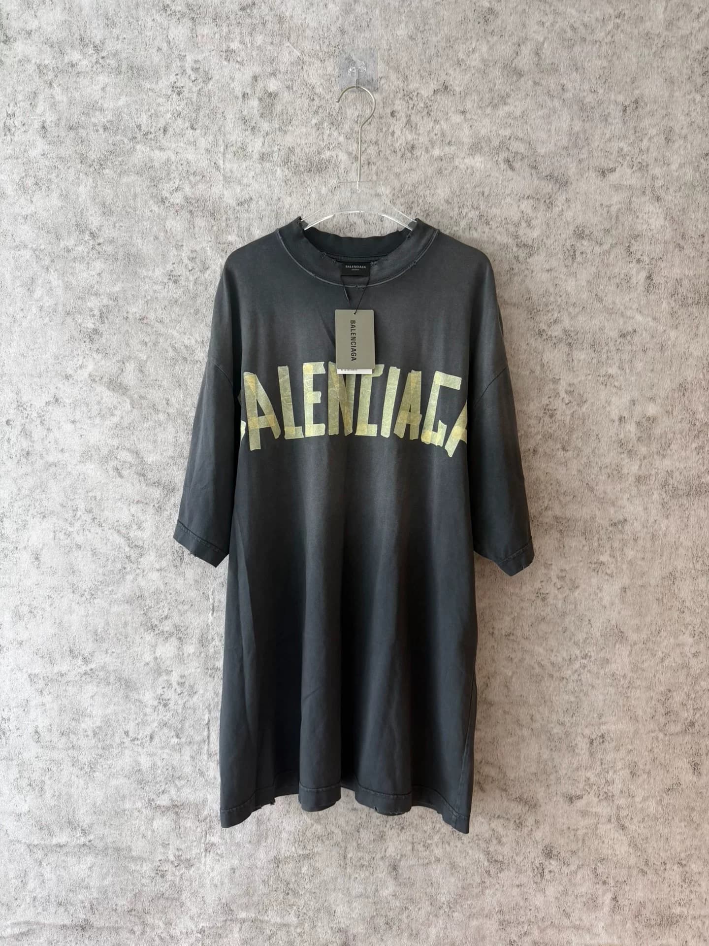 Balenciaga Баленсиага Желтая Клейкая лента с коротким рукавом