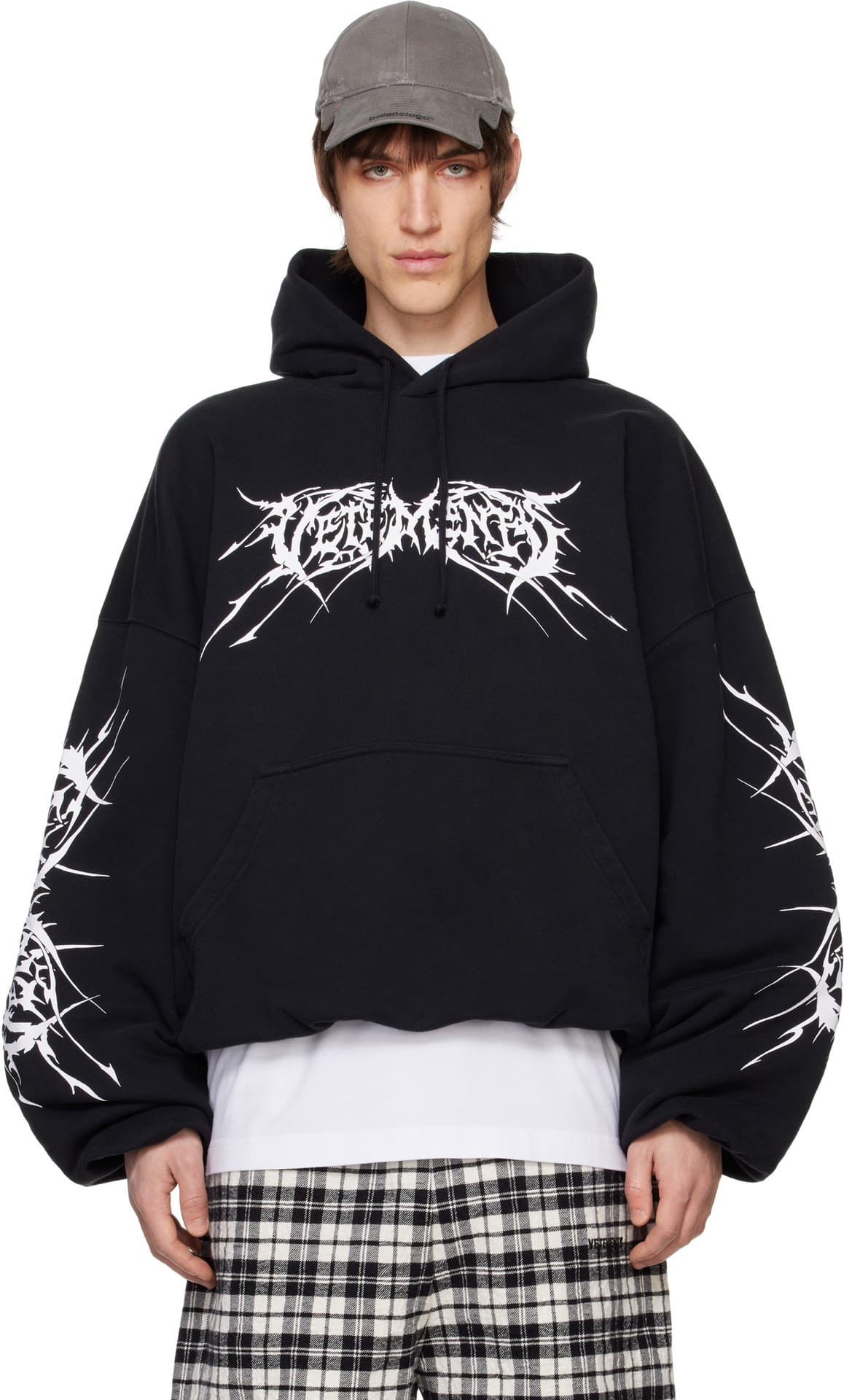 Двухслойный свитер с капюшоном vetements высокого качества