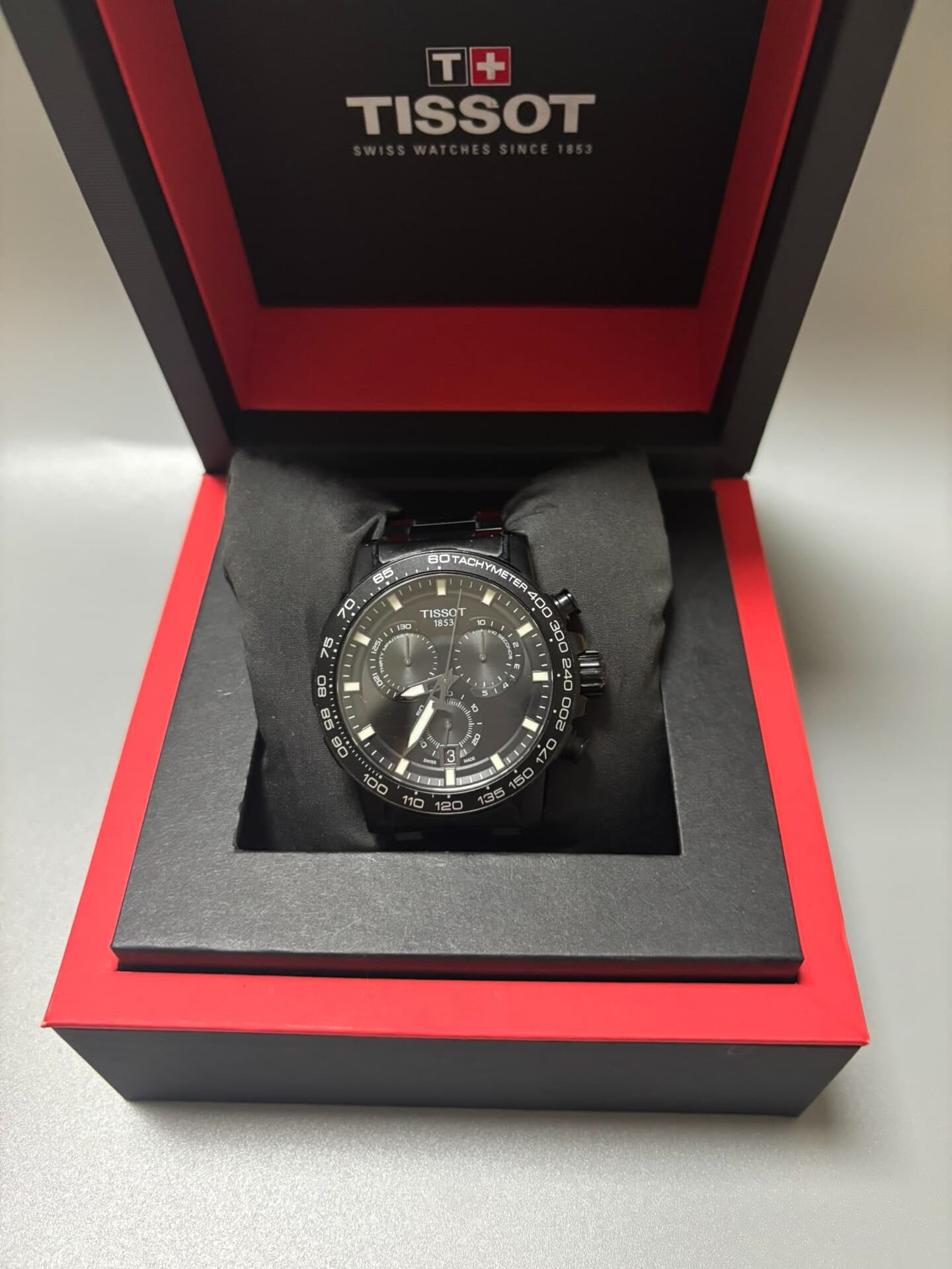 25 июня Мужские кварцевые часы Tissot Black plate Black Samurai из быстрорежущей стали с тремя глазками