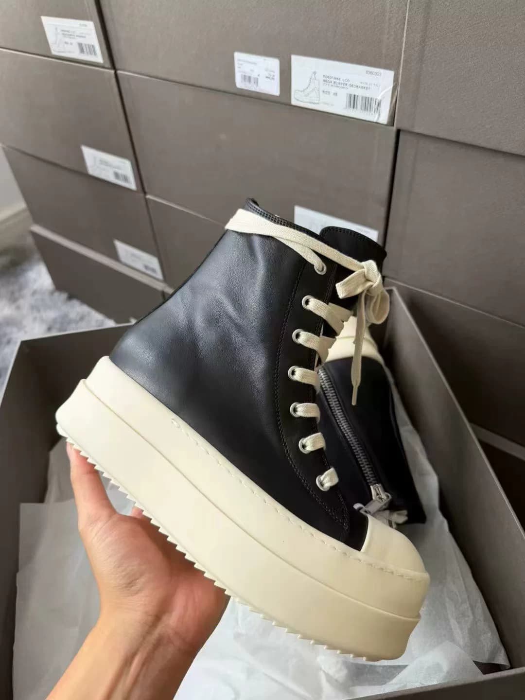 Основная линейка Rick Owens RO converse на толстой подошве в черно-белой цветовой гамме