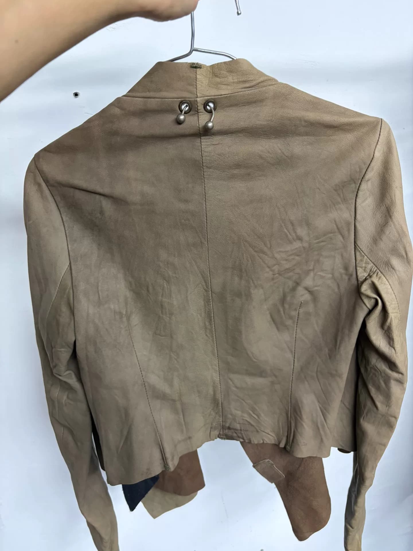 Мотоциклетная куртка из меха замши и овечьей кожи RICKOWENS RO style кожаная куртка