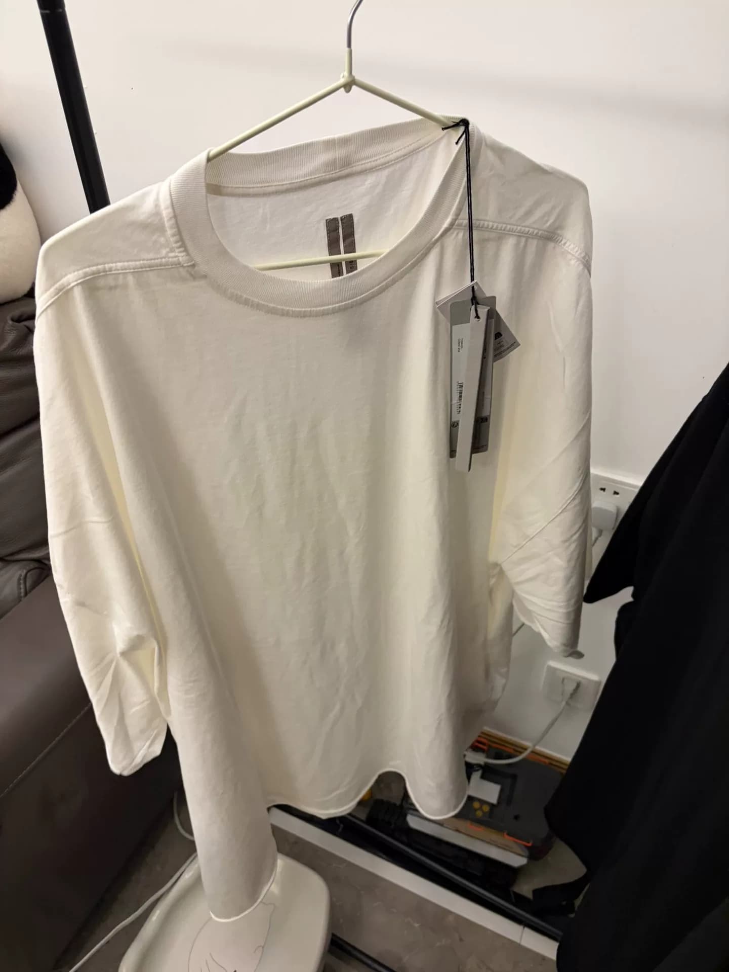 Свободный однотонный пуловер с круглым вырезом и короткими рукавами Rick Owens DRKSHDW DRKSHDW