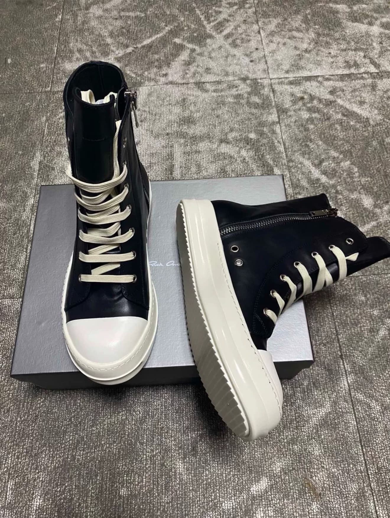 Мужские и женские ботинки из воловьей кожи Rick Owens RO с высоким берцем из воловьей кожи высокого качества основной линии