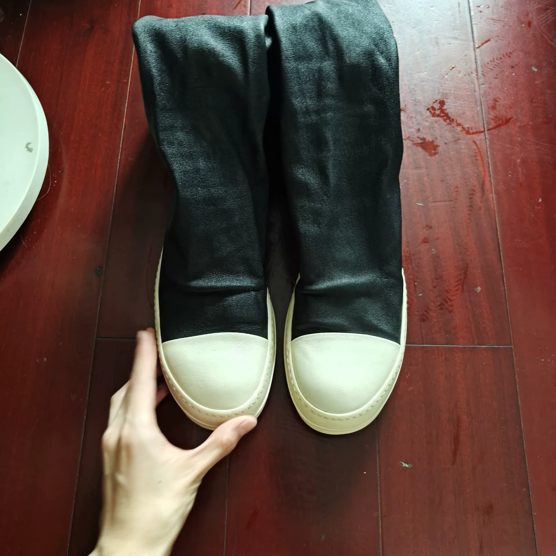 мужские ботинки god boots из натуральной кожи основной линии rickowens на овчине слишком велики 1-2 размера I 42