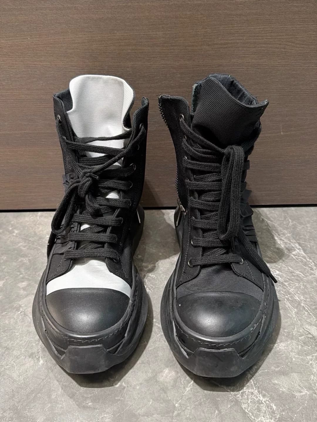Короткие ботинки на толстой подошве со шнуровкой от Rick owens drkshdw yin and yang