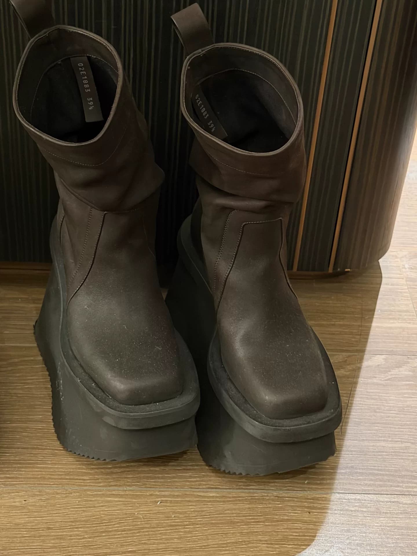 ФАБРИЧНЫЕ БОТИНКИ Rick Owens на толстой подошве