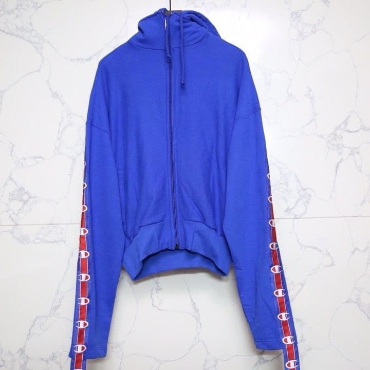 Свитер с капюшоном Champion vtm Witt cute color streamer на молнии с капюшоном для мужчин и женщин синий