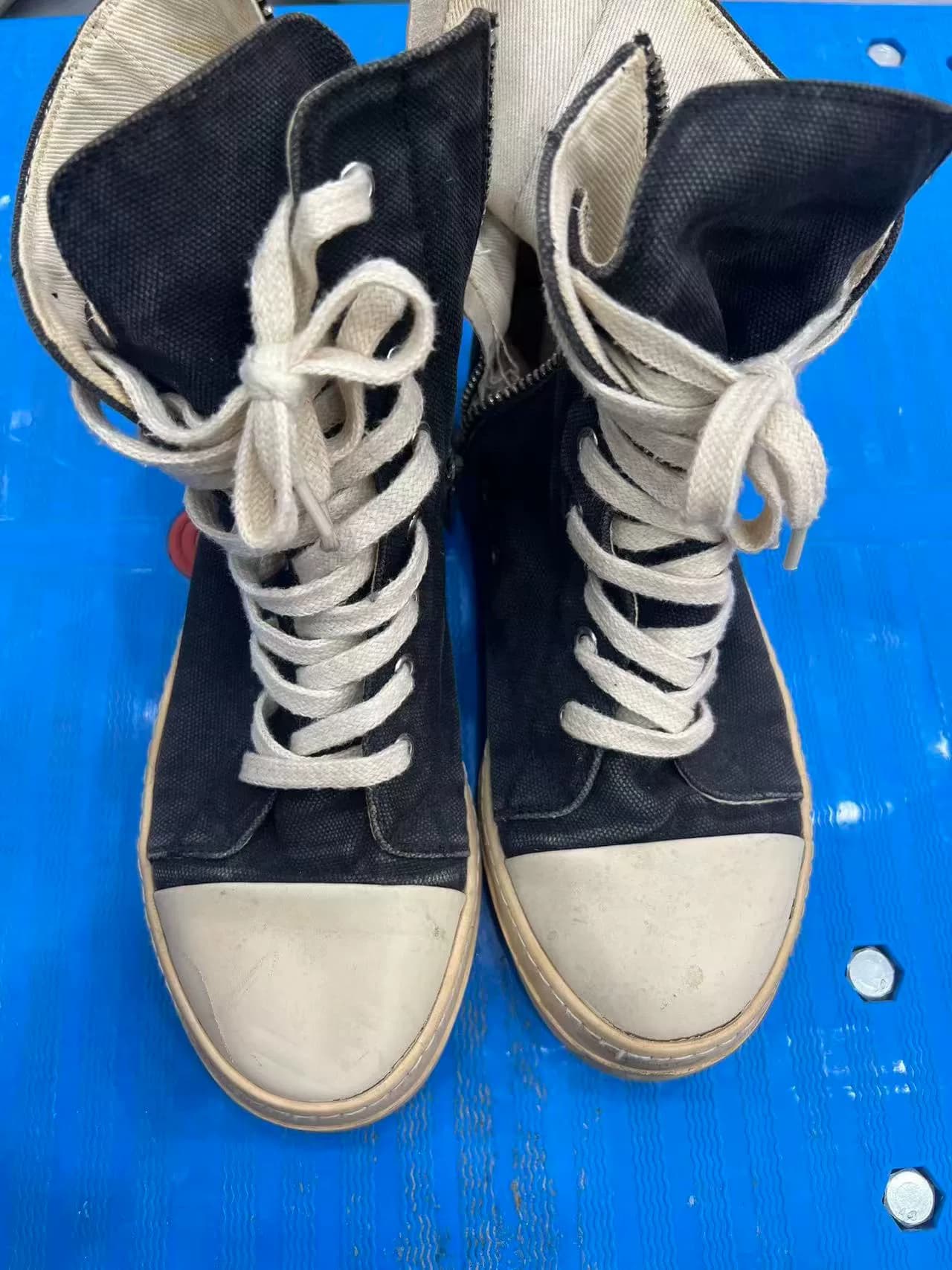 Парусиновые туфли Rick Owens DRKSHDW с высоким берцем, черные, на боковой молнии