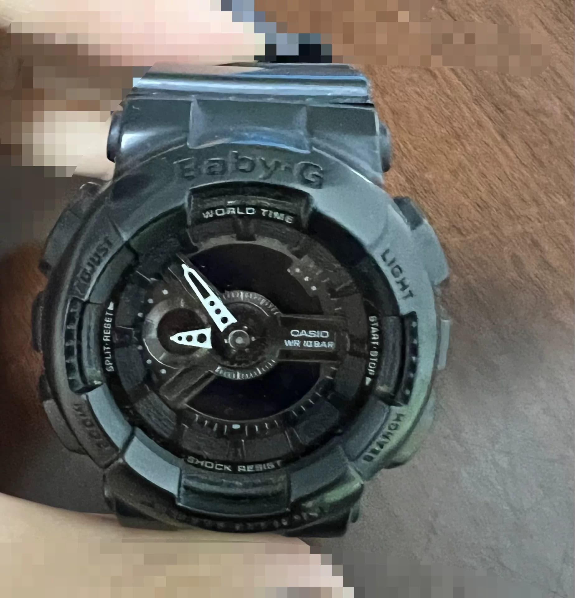 Casio Baby-G серии BA-110, черный каучуковый ремешок, металлическая задняя крышка