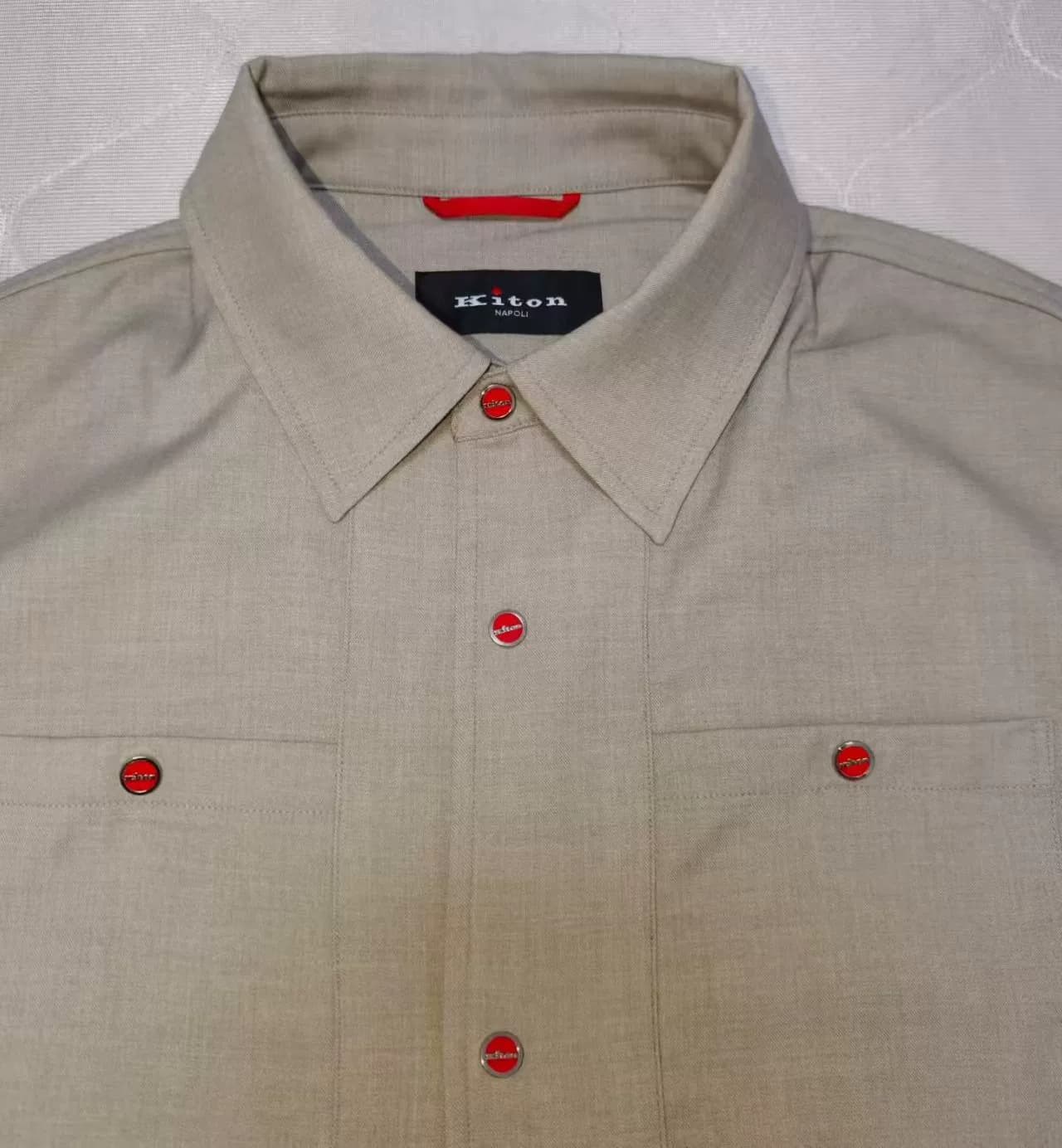Мужская рубашка с короткими рукавами Kiton от prada Givenchy berluti Balenciaga L