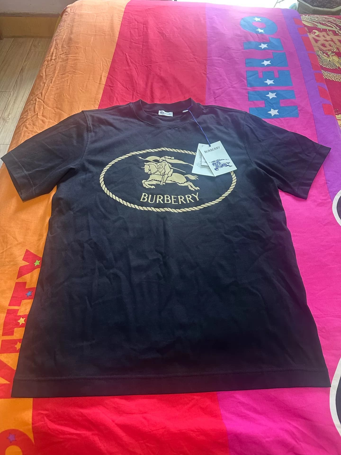 Burberry Мужская футболка Burberry 25 new, черная, размер L, абсолютно новая, аутентичная