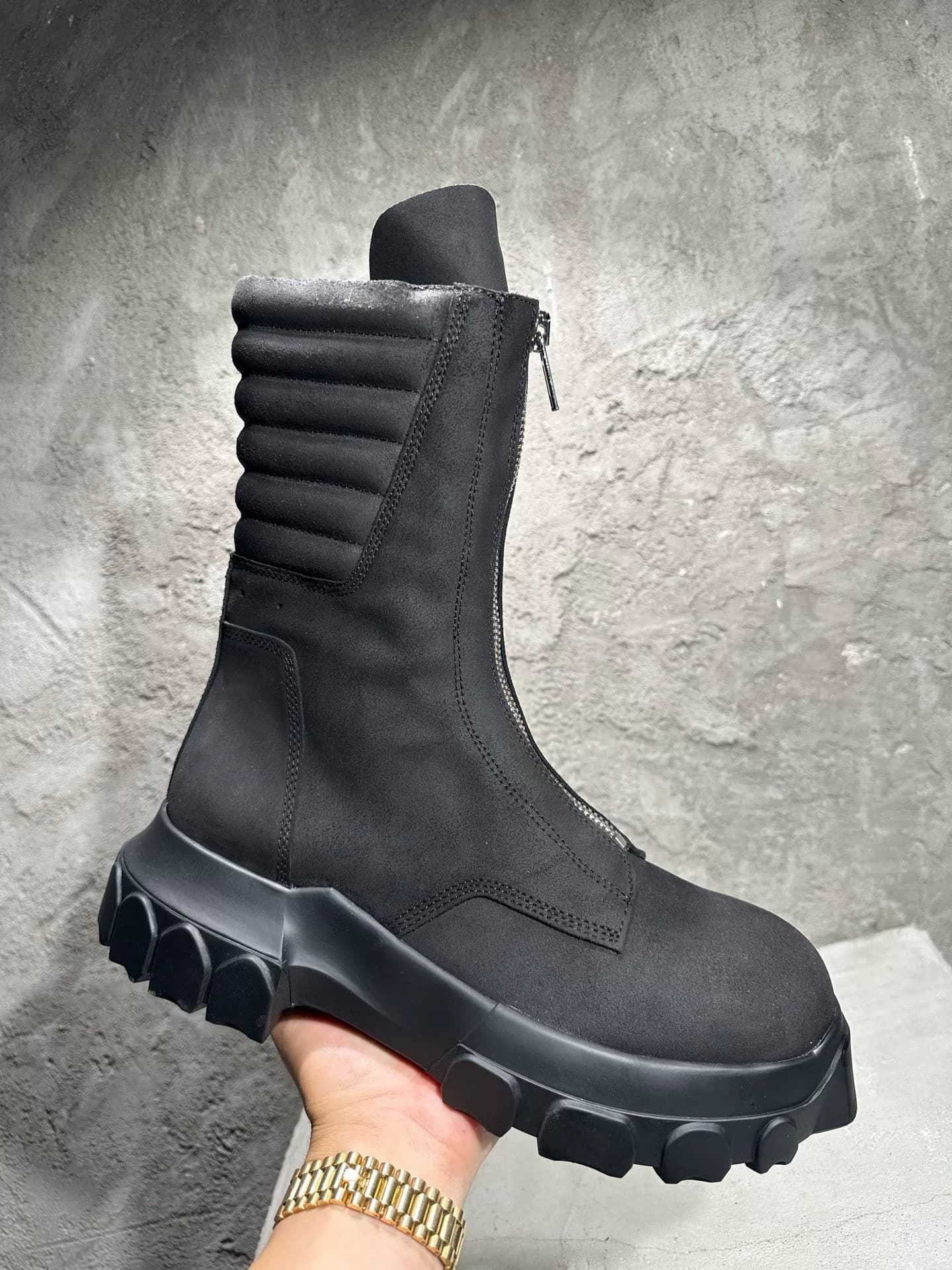 Осенне-зимние ботинки на молнии с осьминожьей подошвой RICK OWENS 2024SS, открытые