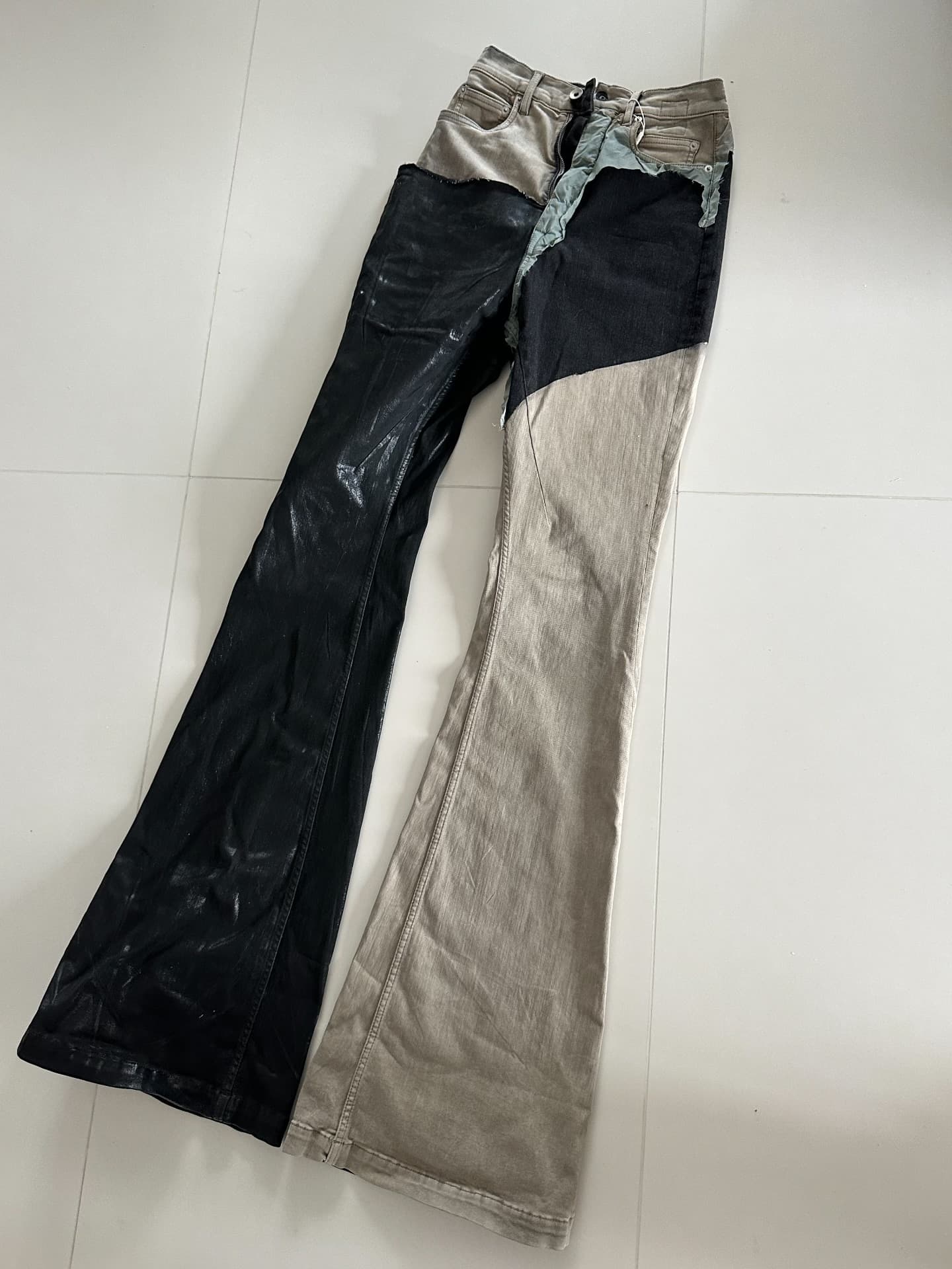 брюки rickowens, сшитые воском, размер 27