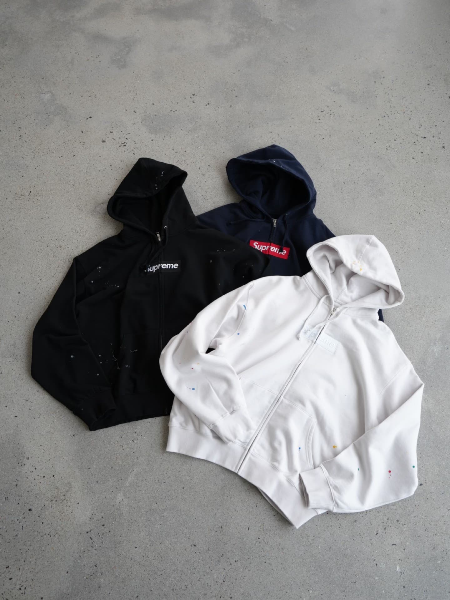 Свитер с капюшоном на молнии Supreme×MM6 Joint Boxlogo