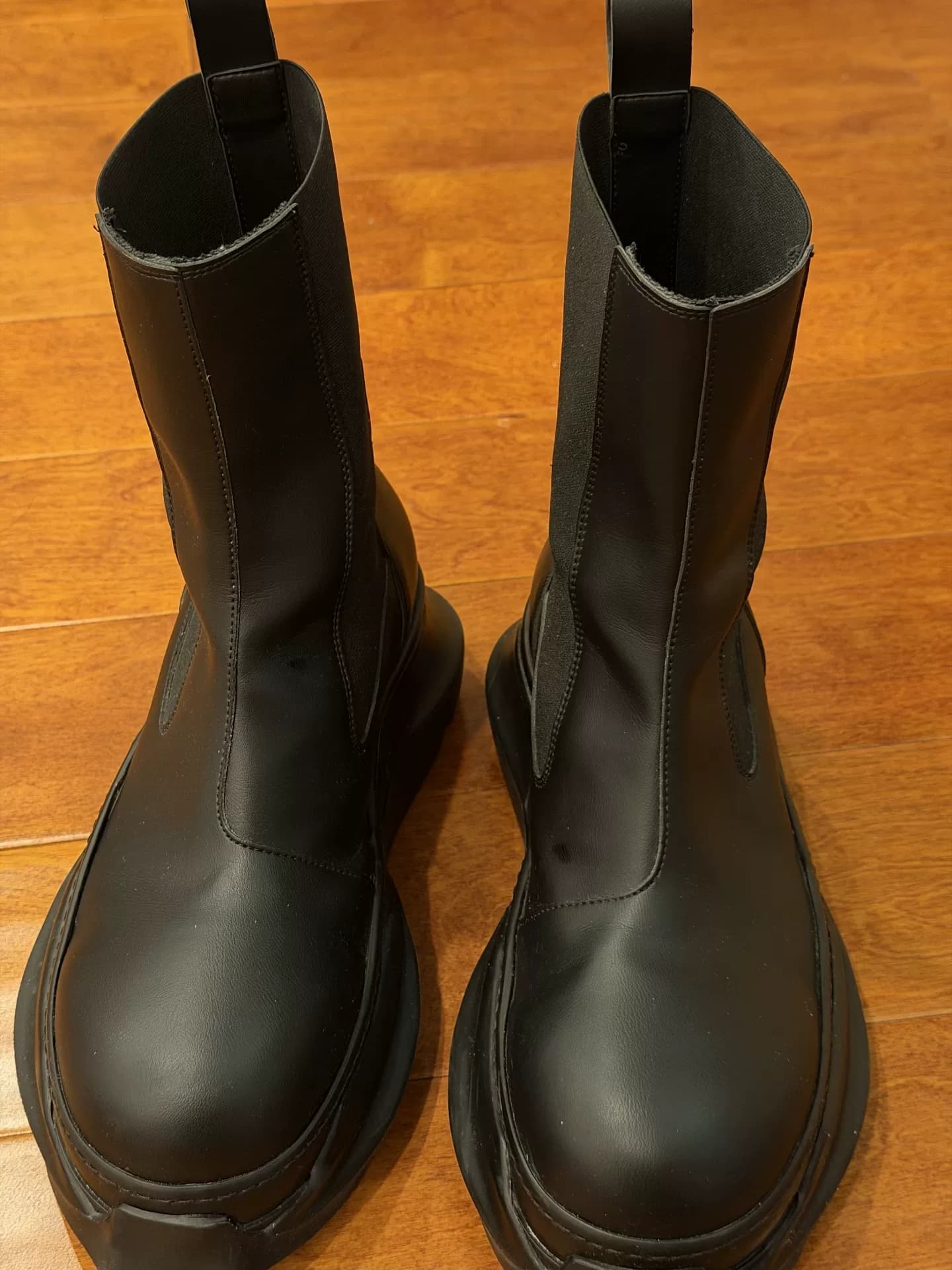 Почти совершенно новые ботинки Rick Owens ro DRKSHDW с абстрактным кожаным эластичным ремешком на щиколотке, мужские ботинки Челси, размер 42 евро, м…
