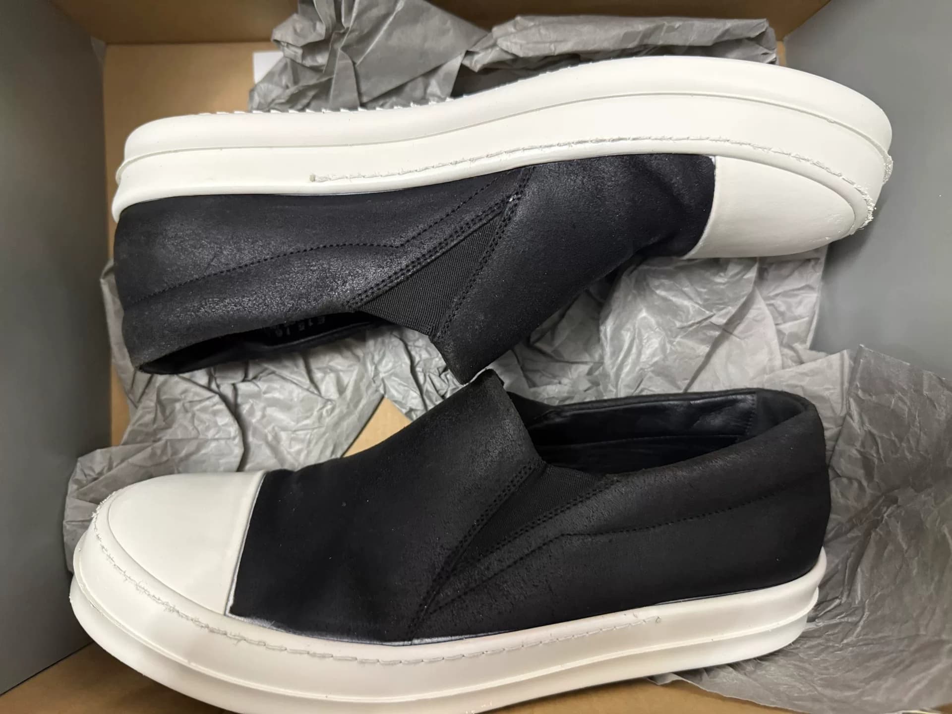 Черно-белая педаль Rick Owens main line