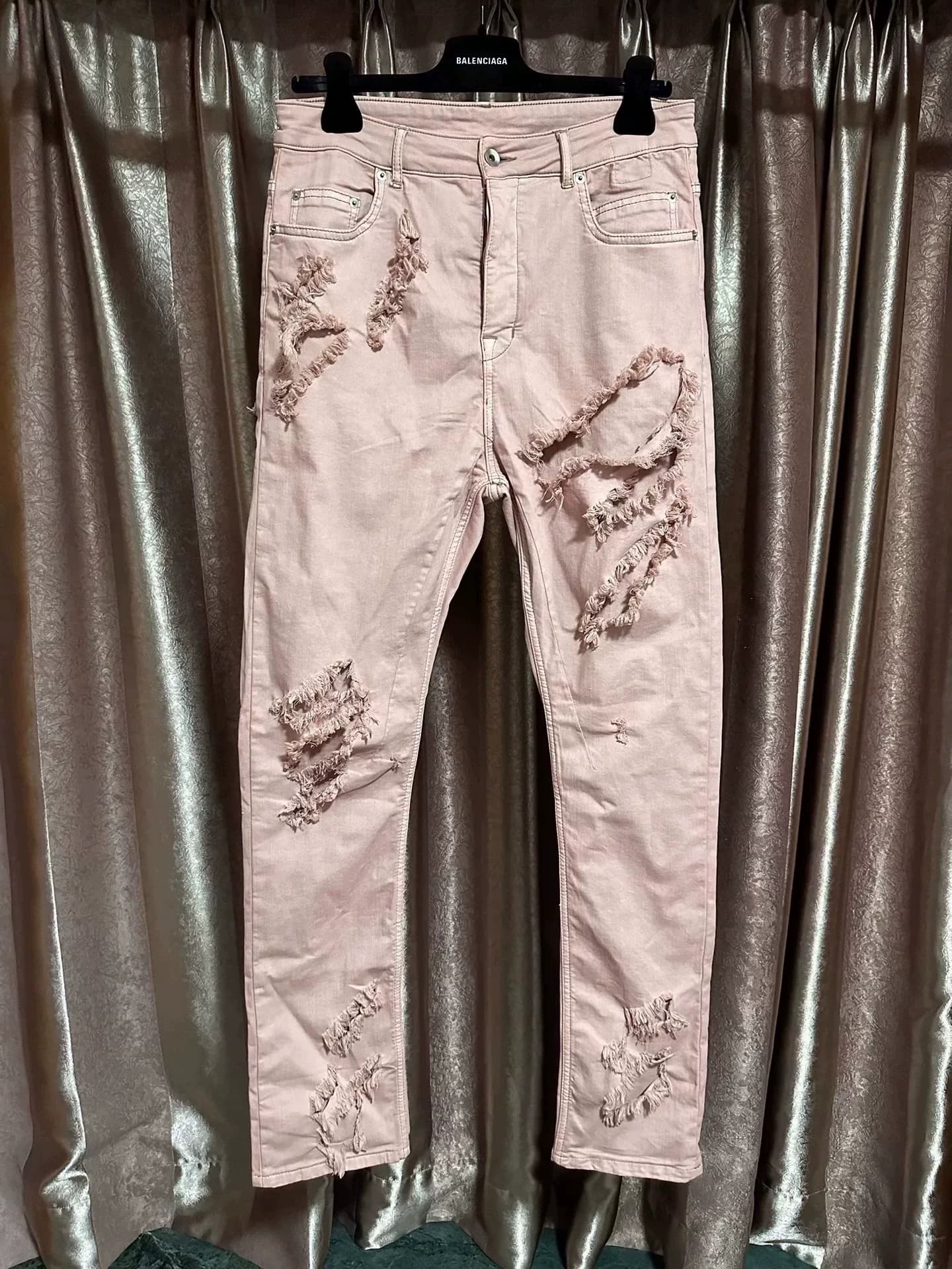 Джинсы Rick Owens Ro Pink Big Destruction