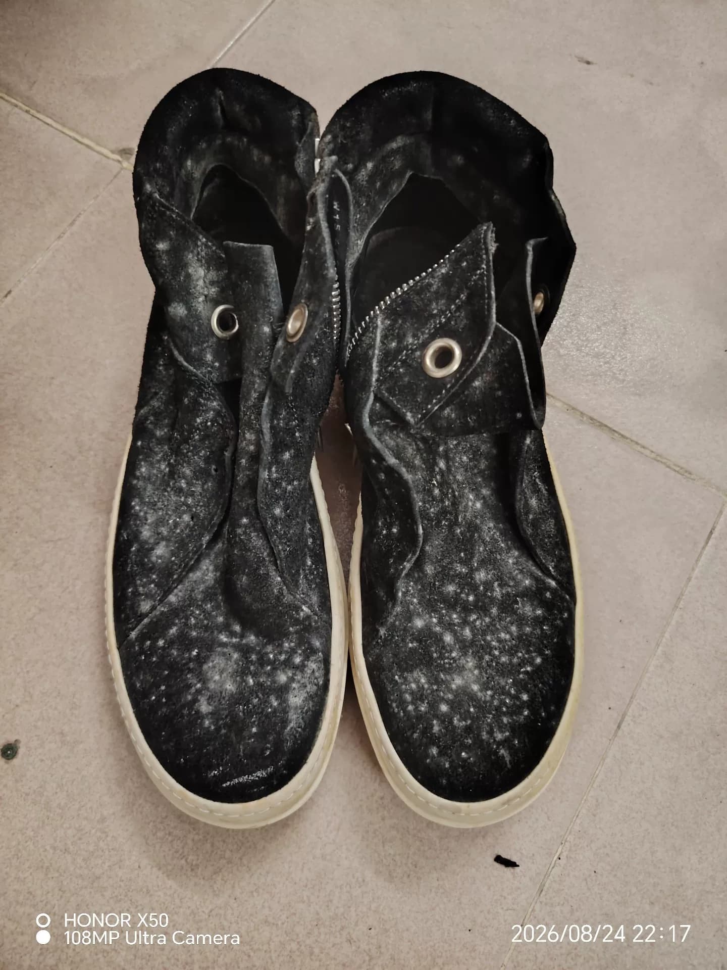 Черные туфли с высоким берцем RICK OWENS ISLAND DUNK, 42