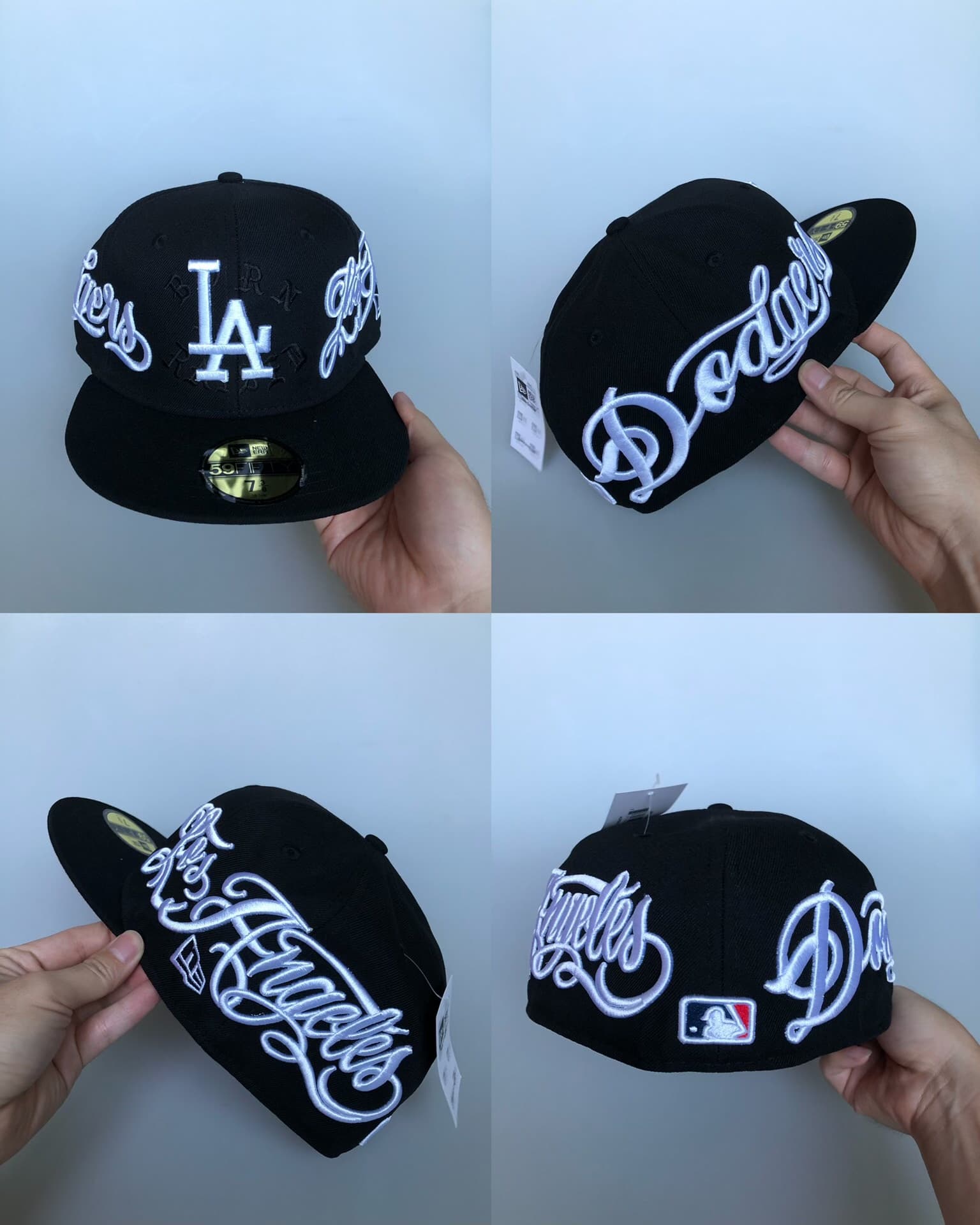 Кепка New Era MLB Los Angeles Dodgers 59FIFTY черного цвета, совершенно новая с биркой, с полной вышивкой вокруг, действительно очень внимательно сде…