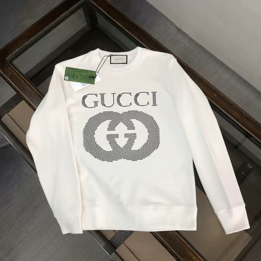 свитер с принтом Gucci Gucci double G, черный и белый, обе бирки на месте, не ношенный.