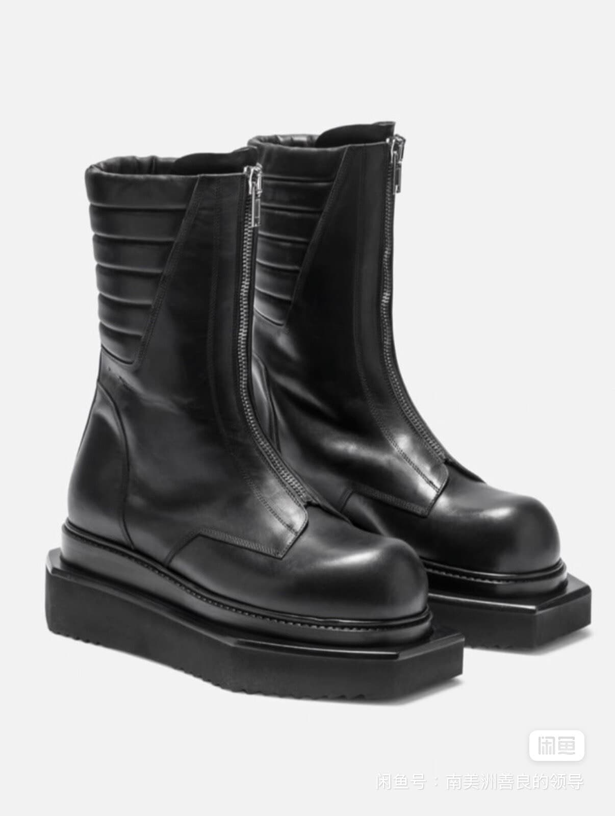Высокие ботинки на толстой подошве RICK OWENS Cyclops с застежкой-молнией "гроб"-Cher