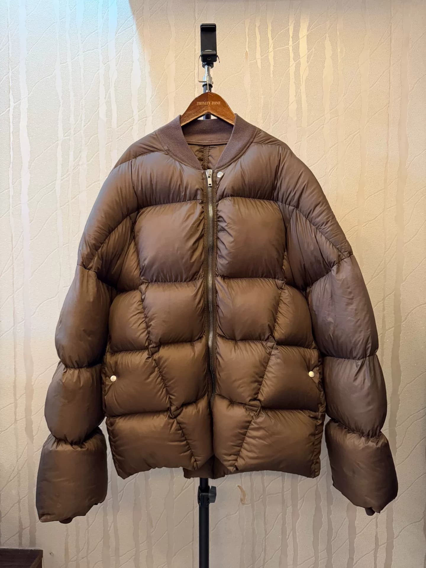 Пуховик Rick Owens 22fw main line Beetle коричневый
