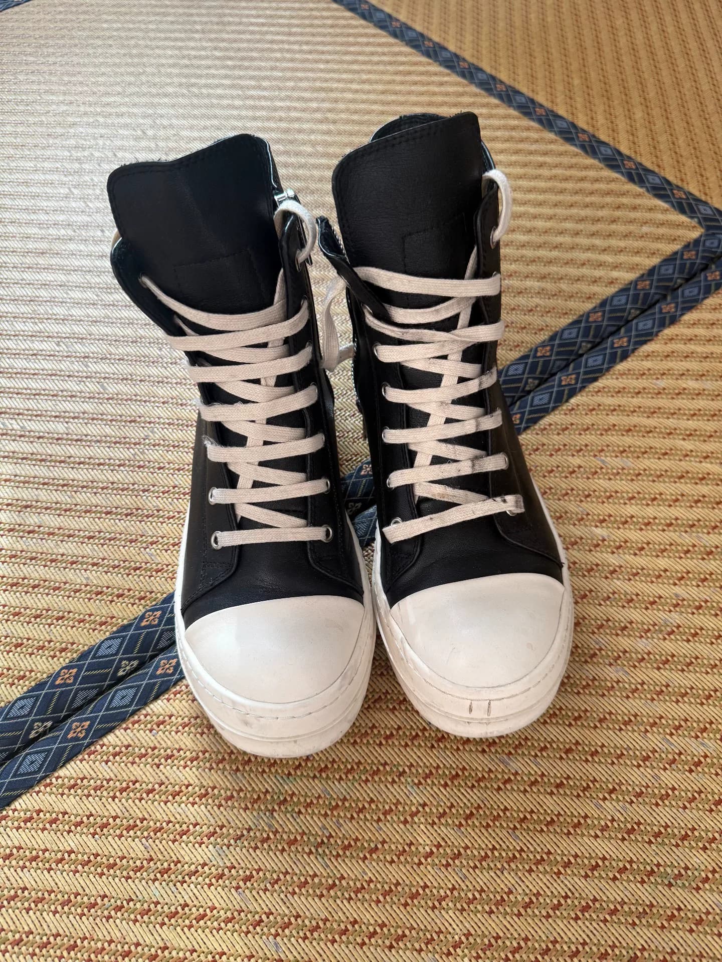 Мужские ботинки из воловьей кожи основной линии Rick Owens