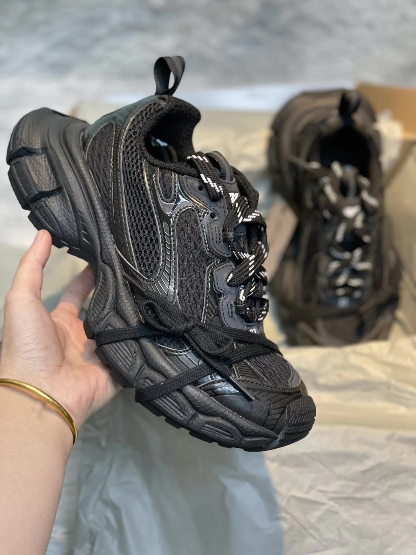Протестированная версия мужской и женской обуви Balenciaga 3XL на шнуровке из сетчатого материала с низким вырезом old old shoes для мужчин и женщин…