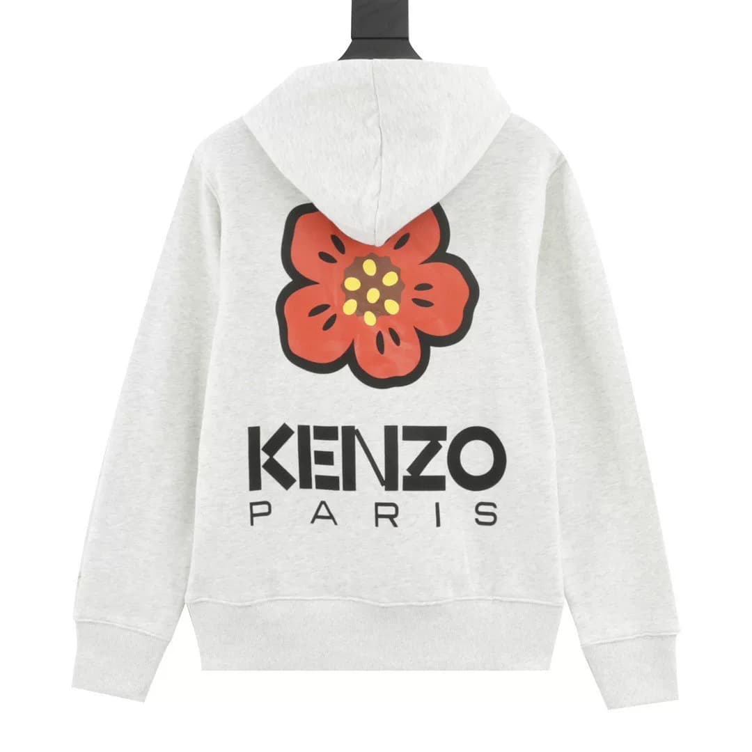 Свитер с капюшоном от бренда KENZO Takada Kenzo design sense Tide с принтом бегонии