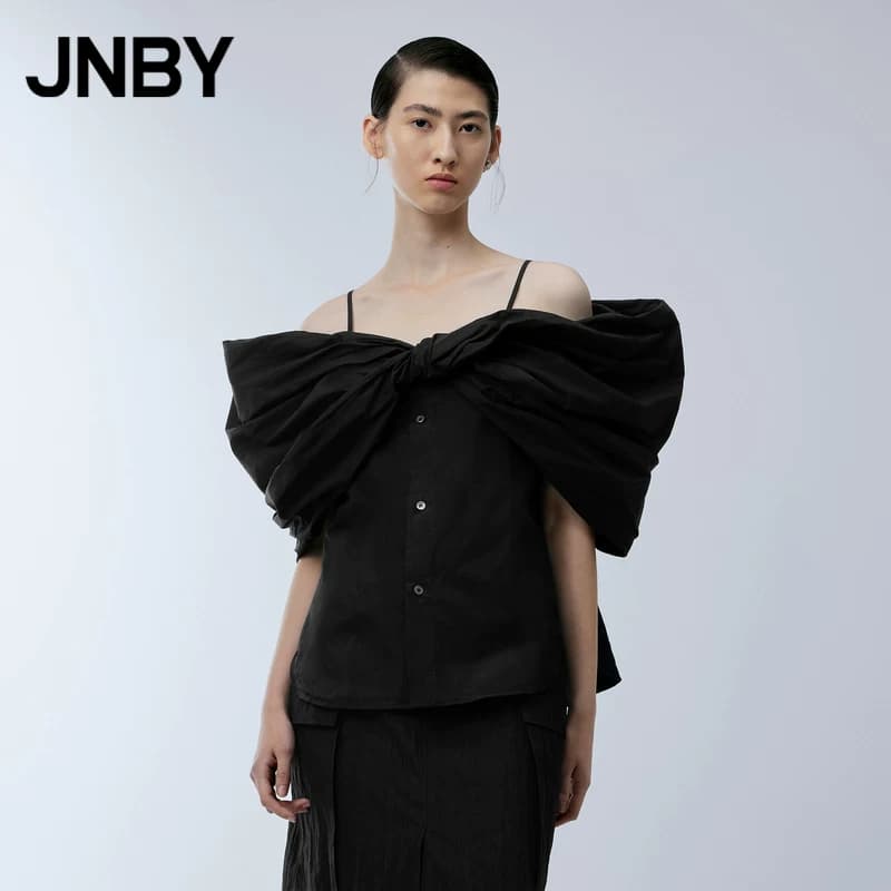 Повторите рубашку JNBY/Jiangnan commoner shirt design sense с объемным бантом на бретельках без бретелек