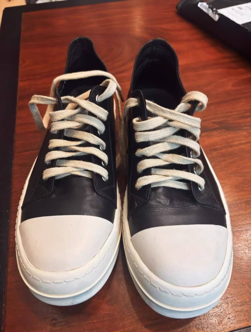 Кроссовки из натуральной итальянской кожи Rick Owens main line с глубоким вырезом big Converse RO