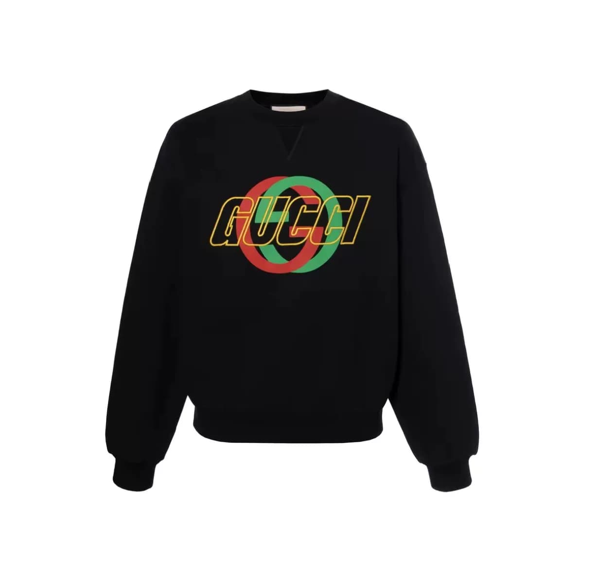 Свитер с круглым вырезом и принтом от бренда GUCCI Gucci design sense tide