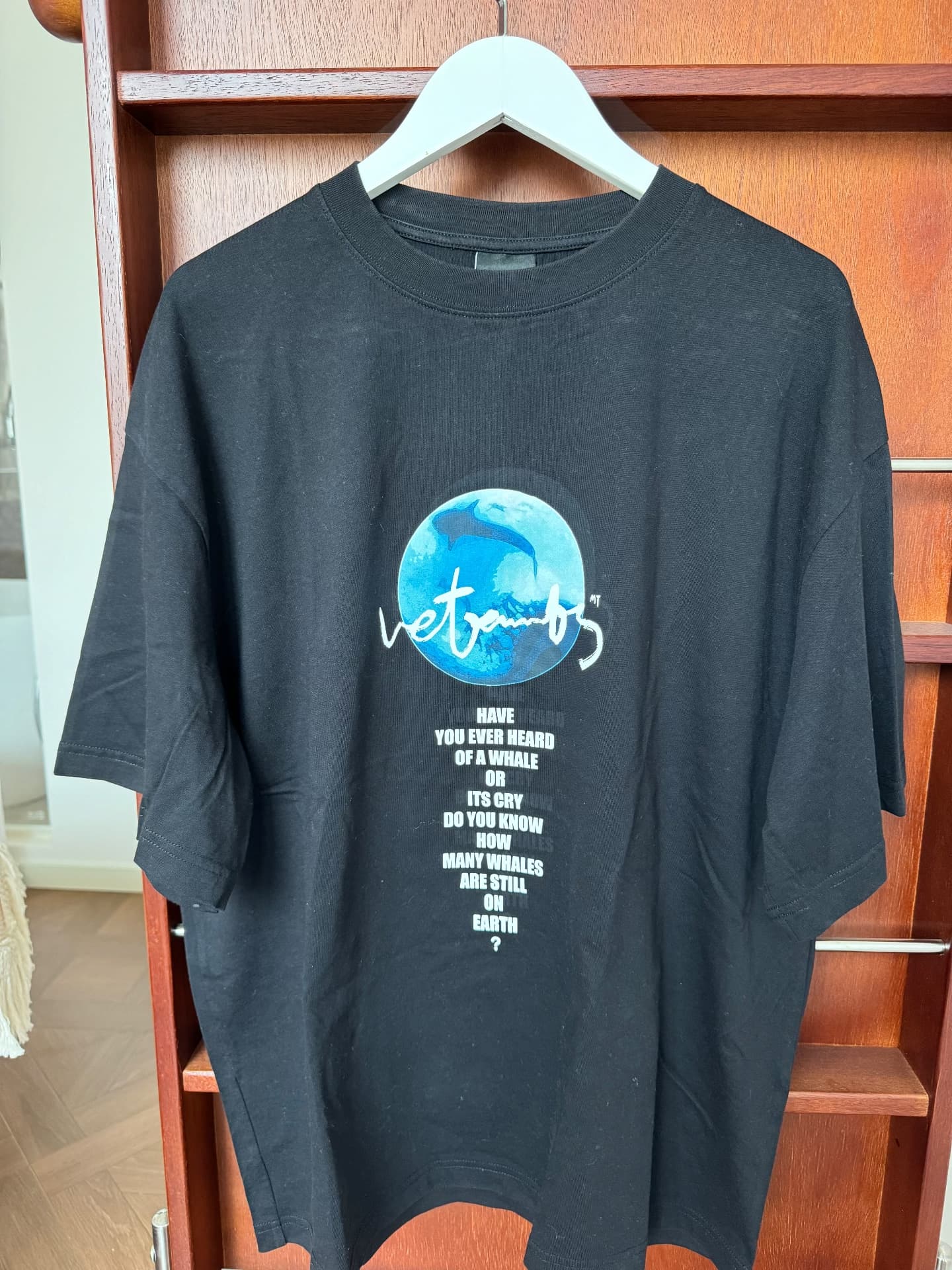 футболка vetements с короткими рукавами, натуральная темно-синяя, надевалась несколько раз, 95