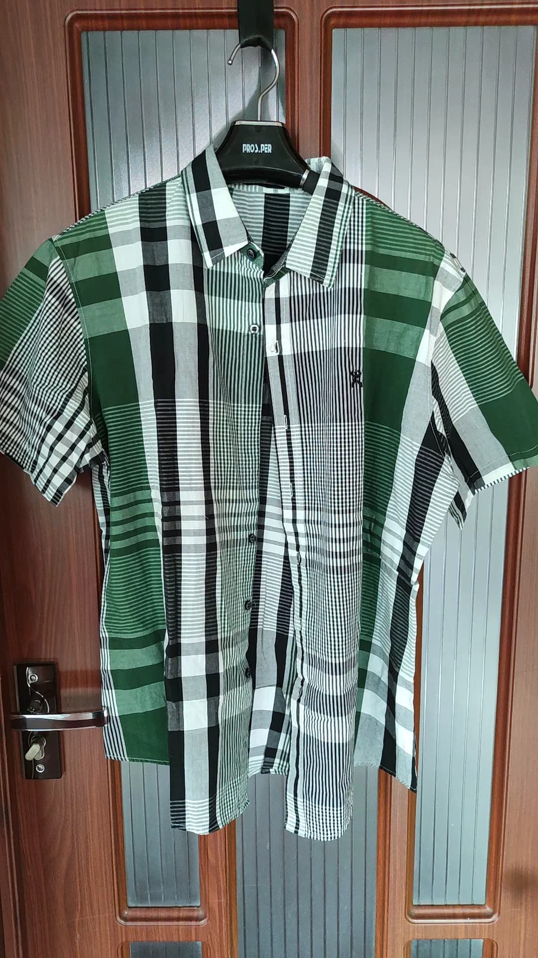 Хлопчатобумажная клетчатая рубашка с короткими рукавами K-BOXING