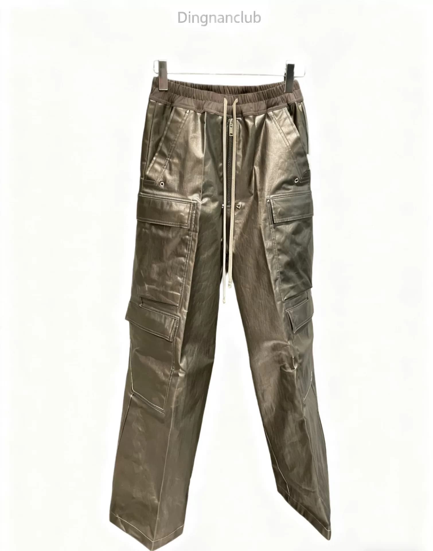 Брюки-карго Rick Owens ss24 основной линии, металлические, однотонные